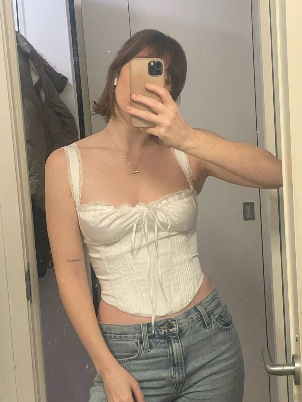 NIA white corset tank